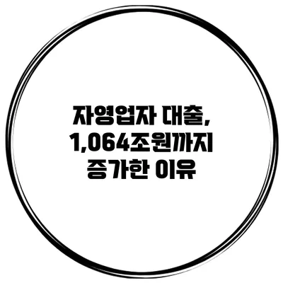 자영업자 대출, 1,064조원까지 증가한 이유