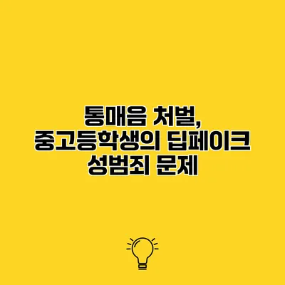 통매음 처벌, 중고등학생의 딥페이크 성범죄 문제